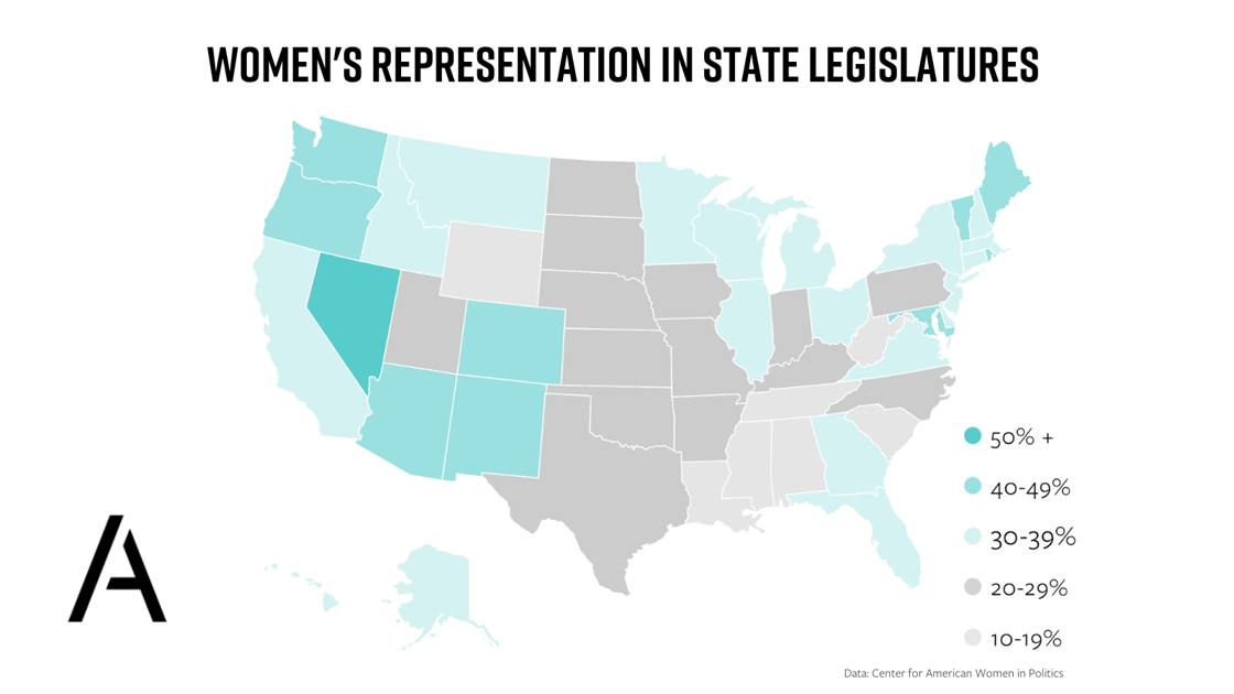 Map of Women in State Legislatures